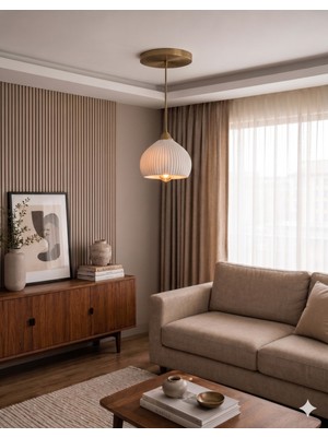 UltraMint Modern Beton Görünümlü Tekli Sarkıt Avize, E27 Uyumlu Dekoratif Tasarım