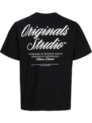 Jack & Jones Erkek Sirt Baskili Bisiklet Yaka Tisört - Norrebro
