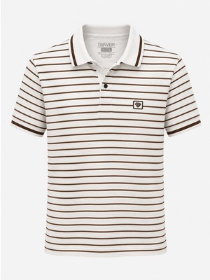 Classics Men Gewer Slim Fit Erkek Polo Yaka Kısa Kol Çizgili Tişört  7702