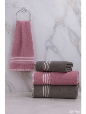 Elif Mira 4’lü Banyo Havlusu Seti %100 Pamuklu 70X140 cm Pleasure