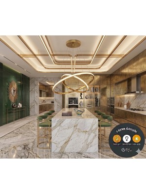 UltraMint Şık 2'li LED Sarkıt Avize, Modern Tasarım, Çok Renkli Işık Seçeneği