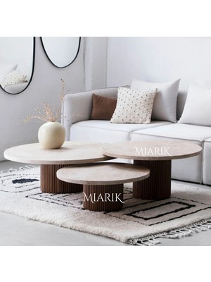 Miarik Design Wako - Ahşap 3 Lu Ayak Orta Sehpa