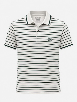 Classics Men Gewer Slim Fit Erkek Polo Yaka Kısa Kol Çizgili Tişört  7702