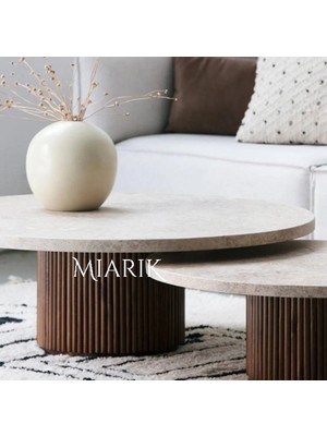 Miarik Design Yamurama- Ahşap  2li Ayak Orta Sehpa