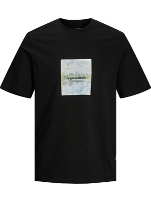 Jack & Jones Erkek Gögüs Baskili Bisiklet Yaka Tisört - Vesterbro