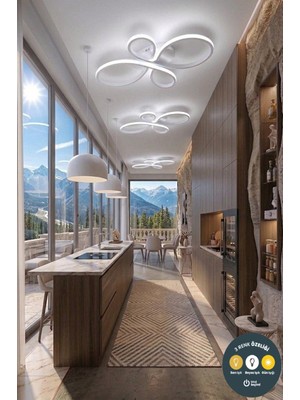 UltraMint Modern Beyaz LED Plafonyer, Salon, Oturma Odası ve Antre Için, 3 Renk Seçeneği