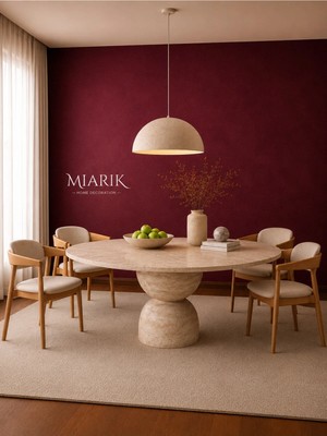 Miarik Design Traverten Kum Saatı Yemek Masası