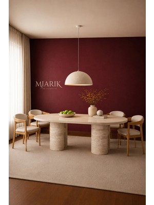 Miarik Design Terra- Traverten Mermer Yemek Masası