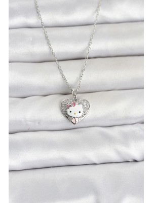 tp Buğz 316L Çelik Zincir Gümüş Renk Kitty Model Kolye