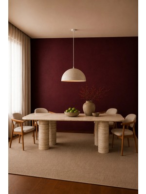 Miarik Design 4 Ayaklı Eden Traverten Mermer Yemek Masası