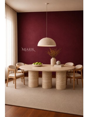 Miarik Design Traverten Kaye Mermer Yemek Masası