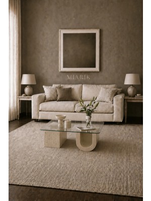 Miarik Design Traverten Geometrik Camli Orta Sehpa