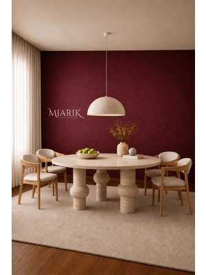 Miarik Design Feelse-Traverten Mermer Yemek Masası