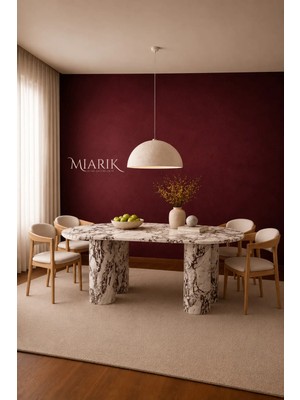Miarik Design Mendortagu- Menekşe Mermer Yemek Masası
