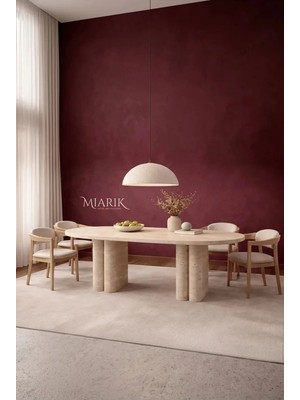 Miarik Design Traverten Serra Mermer Yemek Masası