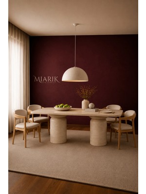 Miarik Design Joyce-Traverten Mermer Tasarım Yemek Masası