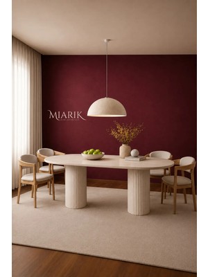 Miarik Design Zinaya - Traverten Yemek Masasi