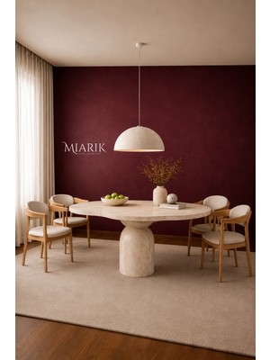 Miarik Design Yamaku-Traverten Mermer Yemek Masası