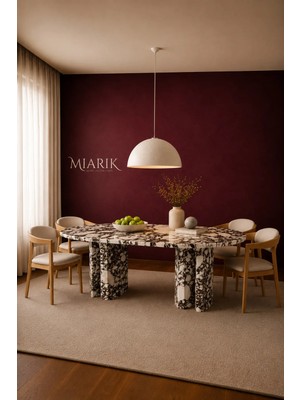 Miarik Design Menun- Menekşe Mermer Yemek Masası