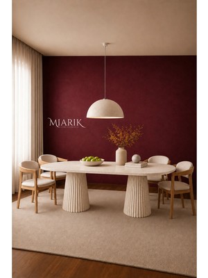 Miarik Design Tirtoku-Traverten Mermer Yemek Masası