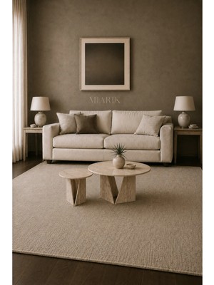 Miarik Design Arte Marble Traverten Orta Sehpa 2'li