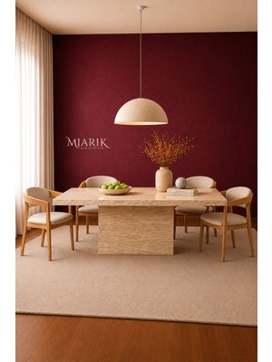 Miarik Design Traverten Mermer Yemek Masası