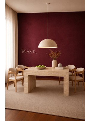 Miarik Design Traverten Yulu Mermer Yemek Masası