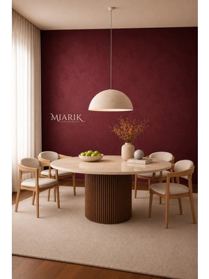 Miarik Design Walie - Yuvarlak Ahsap Yemek Masasi