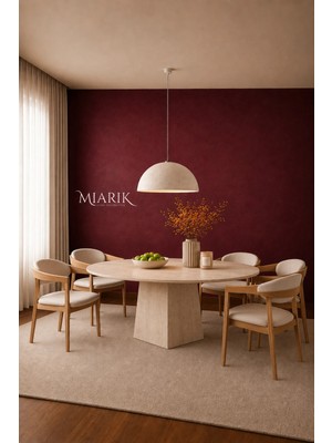 Miarik Design Traverten Mermer Yemek Masası Besguna