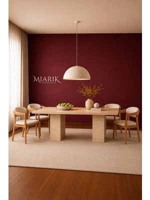 Miarik Design Artemis- Traverten Mermer Yemek Masası