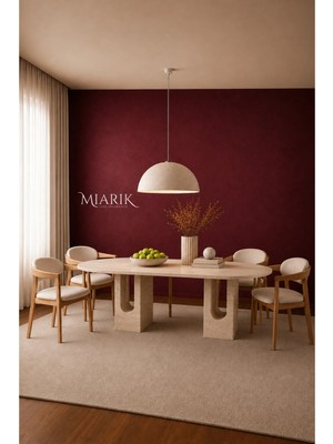 Miarik Design U K Ayak Traverten Mermer Yemek Masası