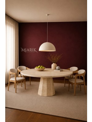 Miarik Design Issue - Traverten Mermer Yemek Masası