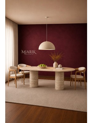 Miarik Design Traverten Hycatine Mermer Yemek Masası