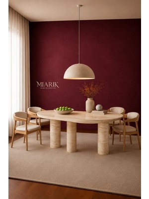 Miarik Design Boo-Traverten Mermer Yemek Masası