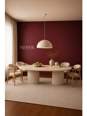 Miarik Design Briella-Traverten Mermer Yemek Masası