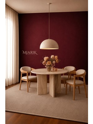 Miarik Design Vyuarlak -Traverten Mermer Yemek Masası