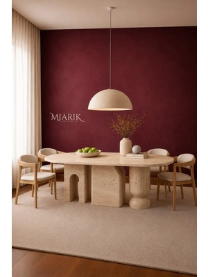 Miarik Design Traverten Hansel Mermer Yemek Masası