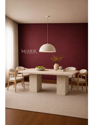 Miarik Design Seth - Traverten Patlatma Yemek Masasi