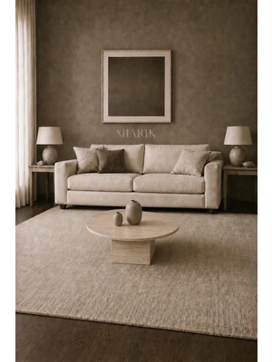 Miarik Design Arte Marble Traverten Elips Orta Sehpa