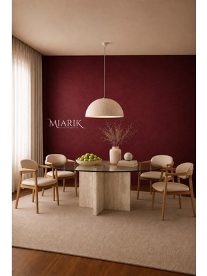Miarik Design Ema Traverten Mermer Yemek Masası