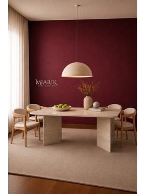 Miarik Design Jesseoval -Traverten Mermer Oval Ayak Yemek Masası