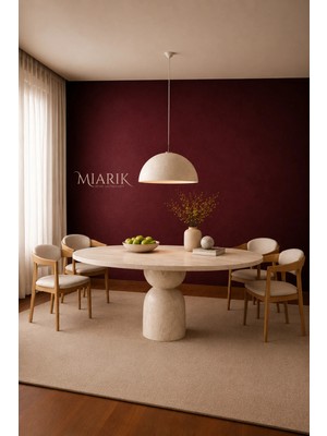 Miarik Design Charissa -Traverten Mermer Yemek Masası