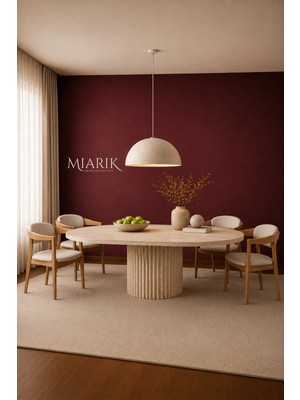 Miarik Design Catalyn-Traverten Mermer Yemek Masası