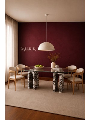 Miarik Design Menuncam- Menekşe Mermer Yemek Masası