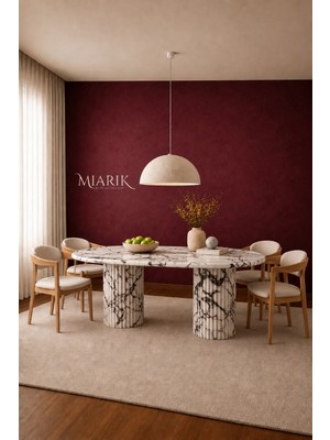 Miarik Design Menalb- Menekşe Mermer Yemek Masası