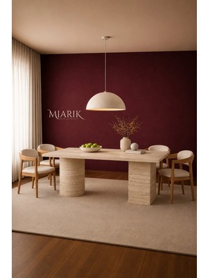 Miarik Design Traverten Senta Mermer Yemek Masası