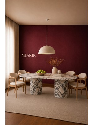 Miarik Design Doğal Mermer Calacatta Viola Yemek Masası