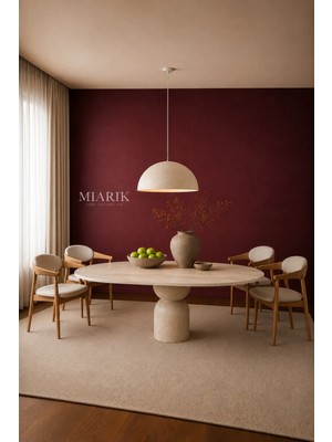 Miarik Design Tasarım Charissa Traverten Mermer Masa