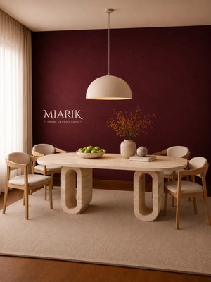 Miarik Design Traverten Deduce Yemek Masası
