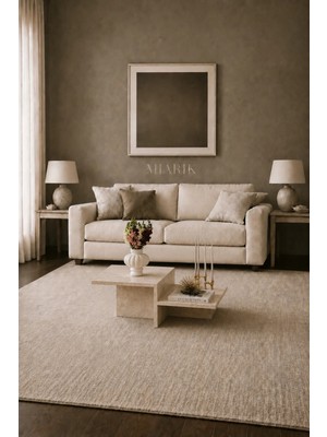 Miarik Design Arte Marble White Traverten Blok Orta Sehpa